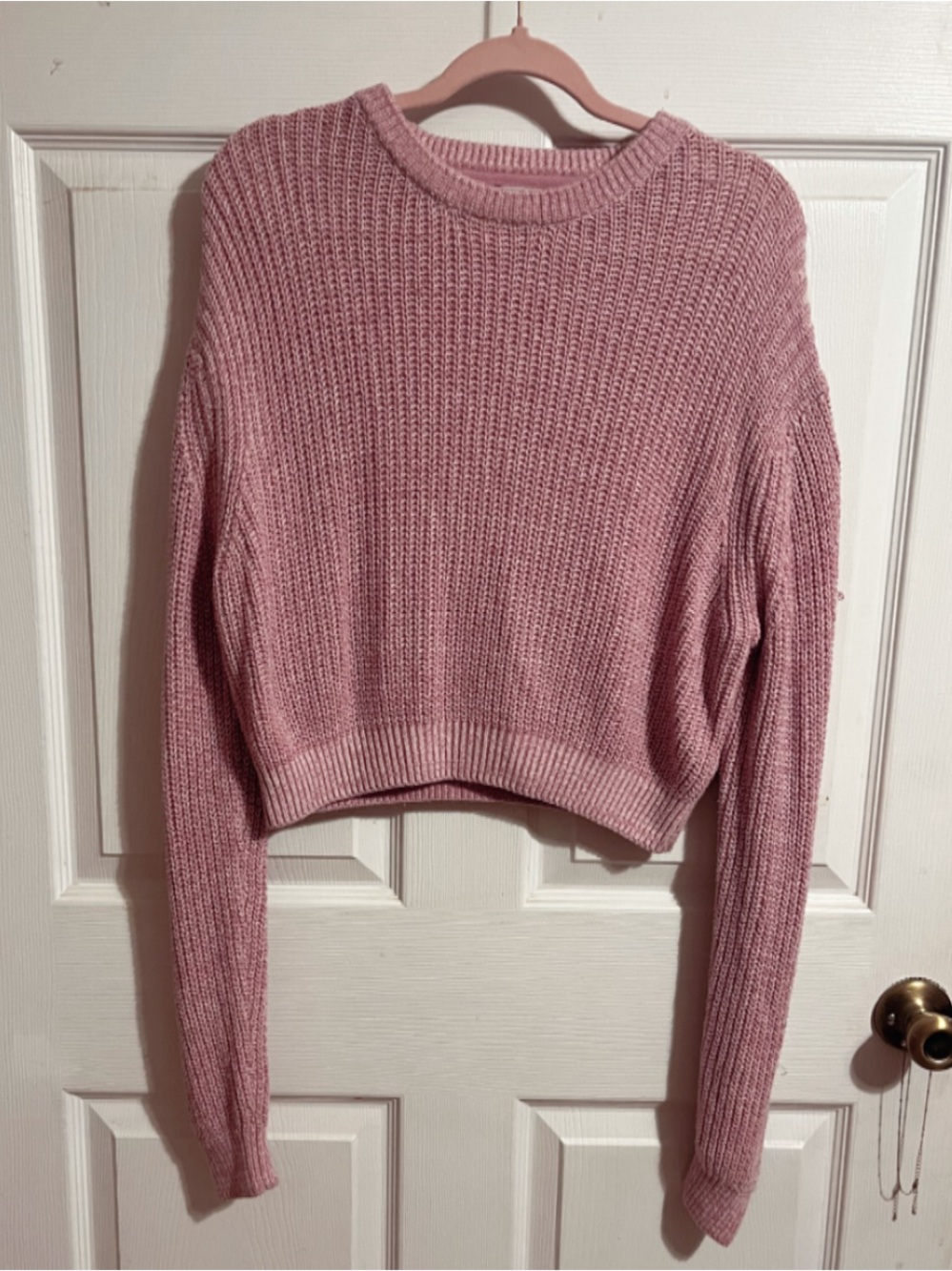 Urban Outfitters | Pink Cropped Crewneck Sweater - Sz M
